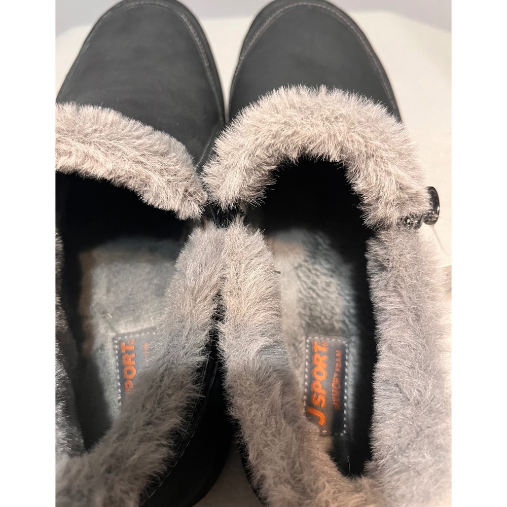 JSport by Jambu Womens Black Faux Fur Lined Memory Foam Slip On Shoes Sz 10 NWT - Picture 5 of 9